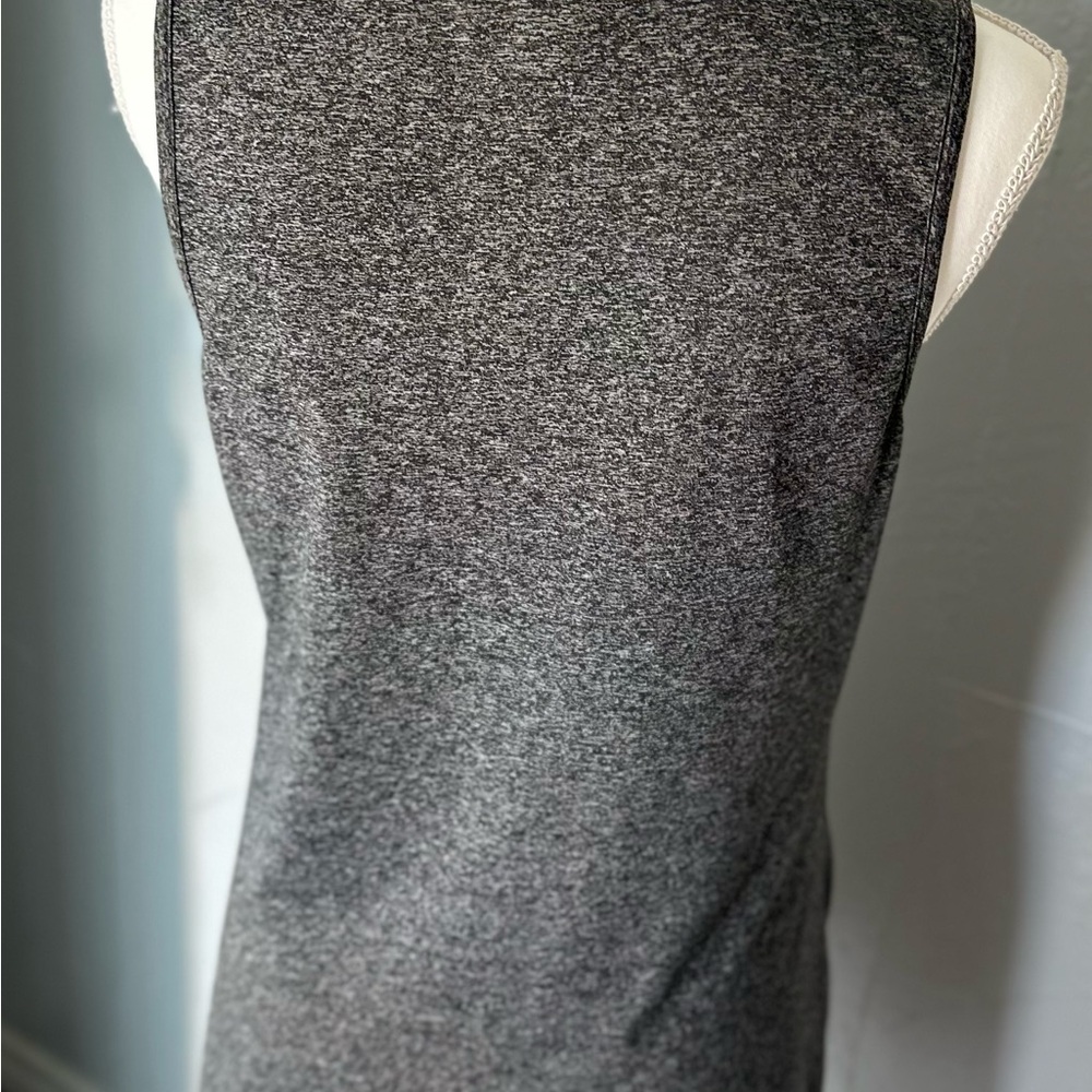 Gray Ruched Mini Dress Tank Top Style - Picture 3 of 7